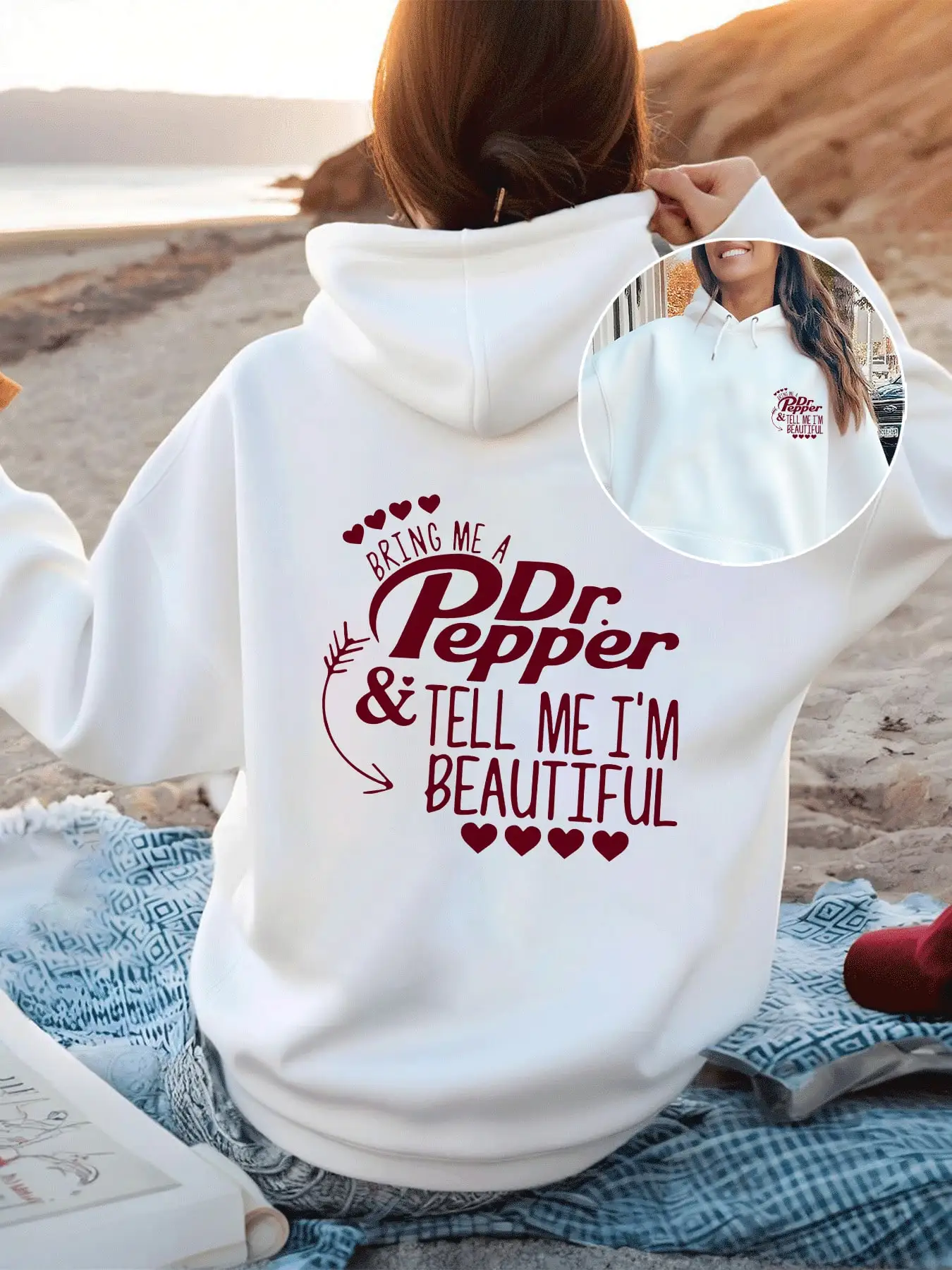 Women's White Oversized Hoodie with Heart Graphic Print, Soft Cotton Blend, Casual Everyday Wear
Women's White Oversized Hoodie with Heart Graphic Print, Soft Cotton Blend, Casual Everyday Wear