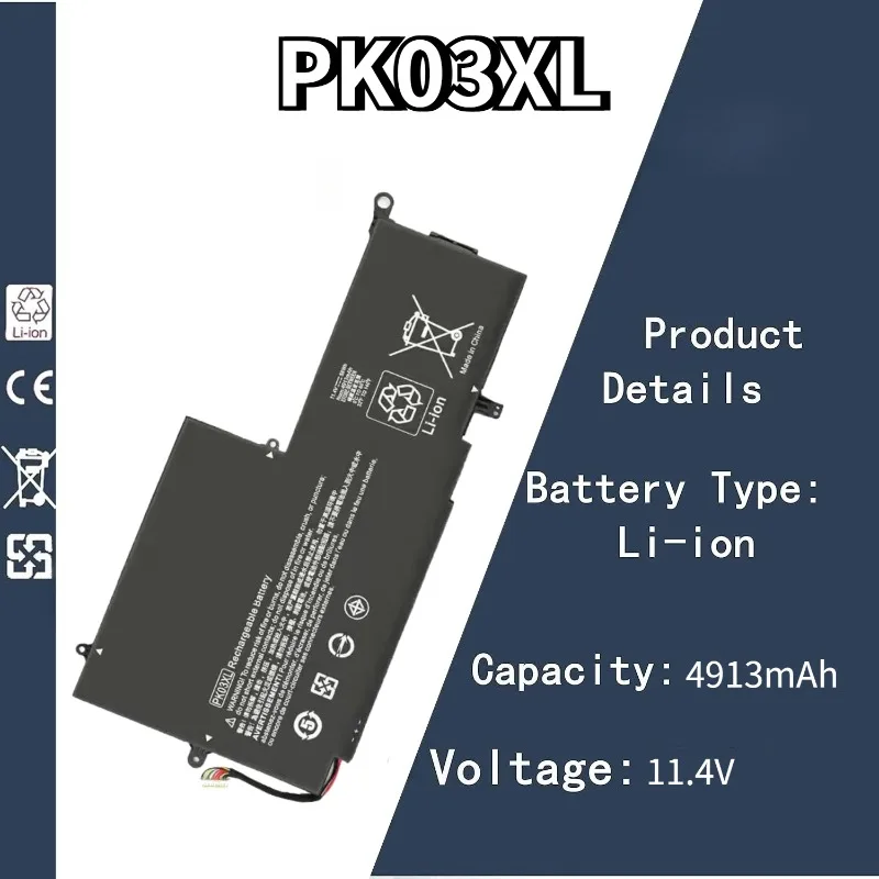 11,4 В 4913 мАч PK03XL Аккумулятор для ноутбука HP Spectre Pro X360 G1G2 13-4001DX 13-4003TU 13-4005DX 4010TU 4113TU TPN-Q157 HSTNN-DB6S
11,4 В 4913 мАч PK03XL Аккумулятор для ноутбука HP Spectre Pro X360 G1G2 13-4001DX 13-4003TU 13-4005DX 4010TU 4113TU TPN-Q157 HSTNN-DB6S
