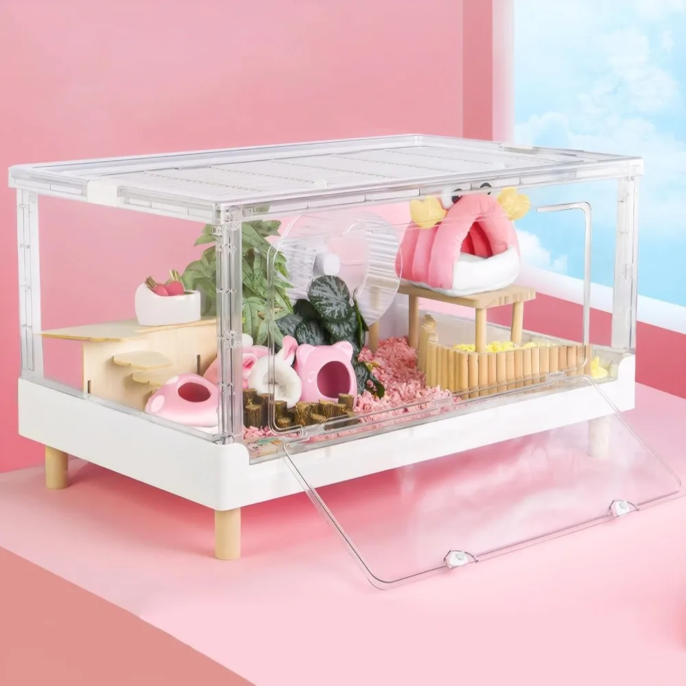 Hamster Cage & Guinea Pig Cages,Fully Transparent and Eco-Friendly Large Acrylic Cage for Small Animal Pets
Hamster Cage & Guinea Pig Cages,Fully Transparent and Eco-Friendly Large Acrylic Cage for Small Animal Pets