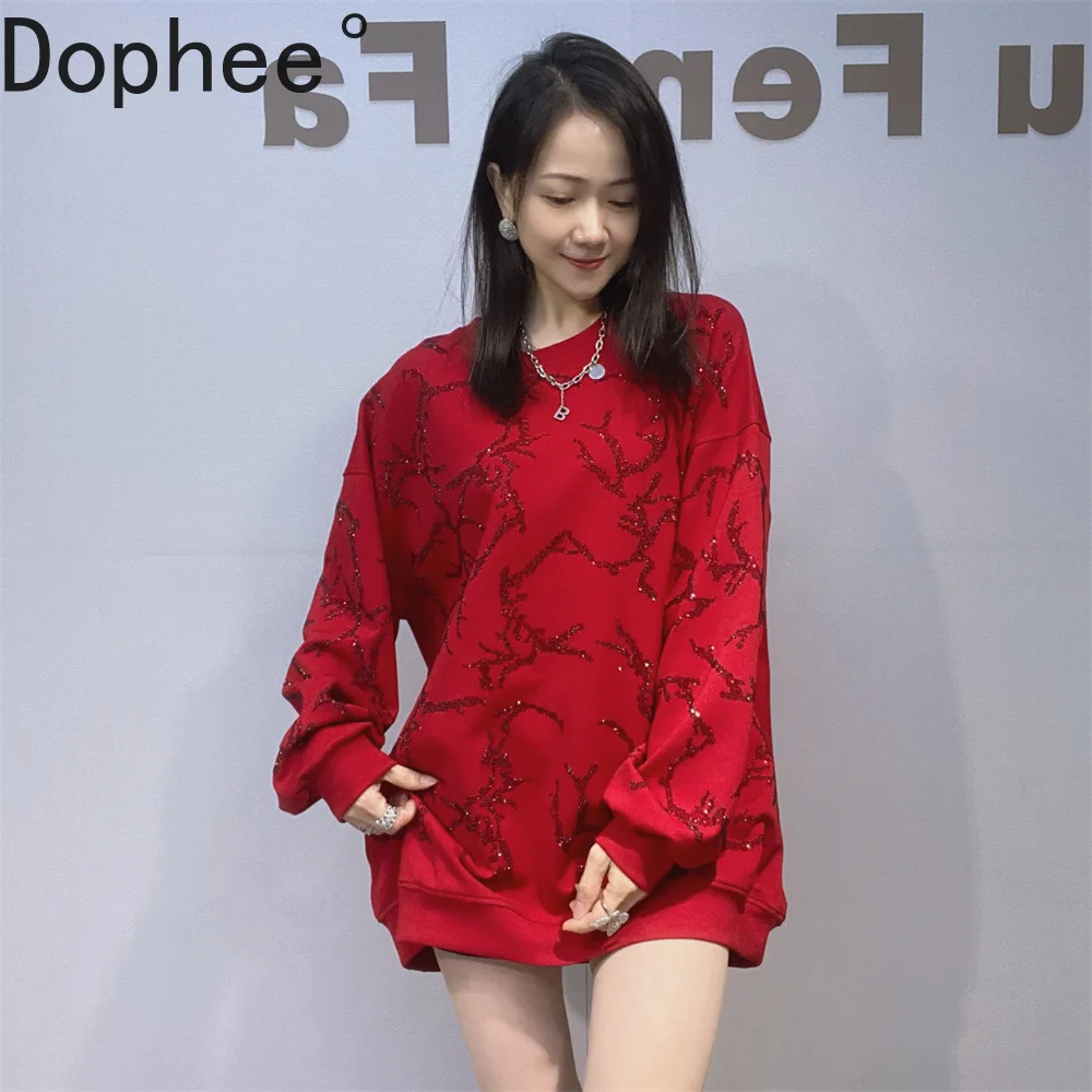 Space Cotton Female Sweatshirt New Spring Autumn Shiny Hot Drilling Oversize Pullover Top Elegant O-neck Women Casual Hoodies
Space Cotton Female Sweatshirt New Spring Autumn Shiny Hot Drilling Oversize Pullover Top Elegant O-neck Women Casual Hoodies