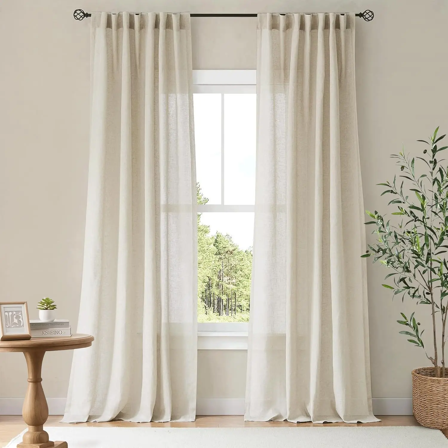 Linen Curtains 84 inch Long for Living Room, Rod Pocket & Back Tab Semi Sheer Light Filtering Privacy, W55 x L84, 2 Panels
Linen Curtains 84 inch Long for Living Room, Rod Pocket & Back Tab Semi Sheer Light Filtering Privacy, W55 x L84, 2 Panels