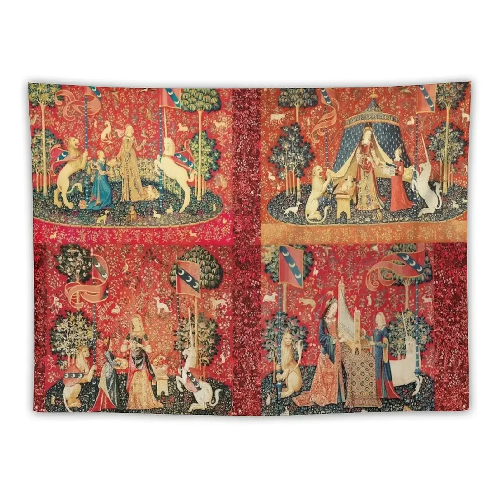 FOUR LADY AND UNICORN STORIES ,Fantasy Flowers,Animals, Red Green Floral Collection Tapestry Custom Carpet On The Wall Tapestry
FOUR LADY AND UNICORN STORIES ,Fantasy Flowers,Animals, Red Green Floral Collection Tapestry Custom Carpet On The Wall Tapestry