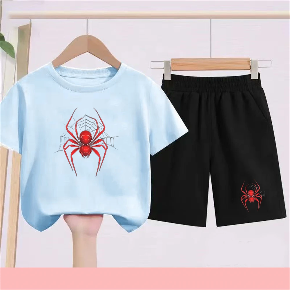 Children Red Spider stamp Clothing Short-sleeved T-shirt+Shorts Cool Summer Clothes Boys Girls Toddler 3-12Yrs Sports Casual Set
Children Red Spider stamp Clothing Short-sleeved T-shirt+Shorts Cool Summer Clothes Boys Girls Toddler 3-12Yrs Sports Casual Set