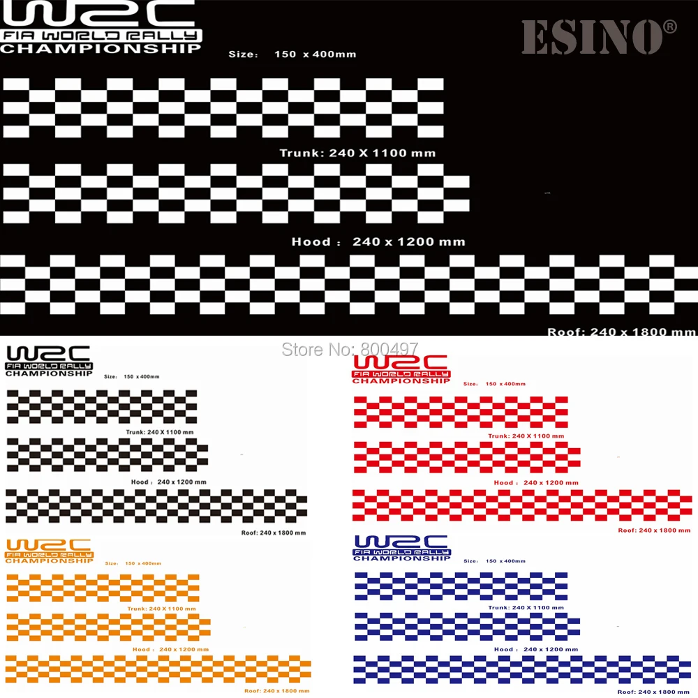 WRC FIA World Rally Championship Stripe Set F1 Check Flag Car Hood Roof Trunk Vinyl Sticker Racing Rally Sports PVC Decal
WRC FIA World Rally Championship Stripe Set F1 Check Flag Car Hood Roof Trunk Vinyl Sticker Racing Rally Sports PVC Decal