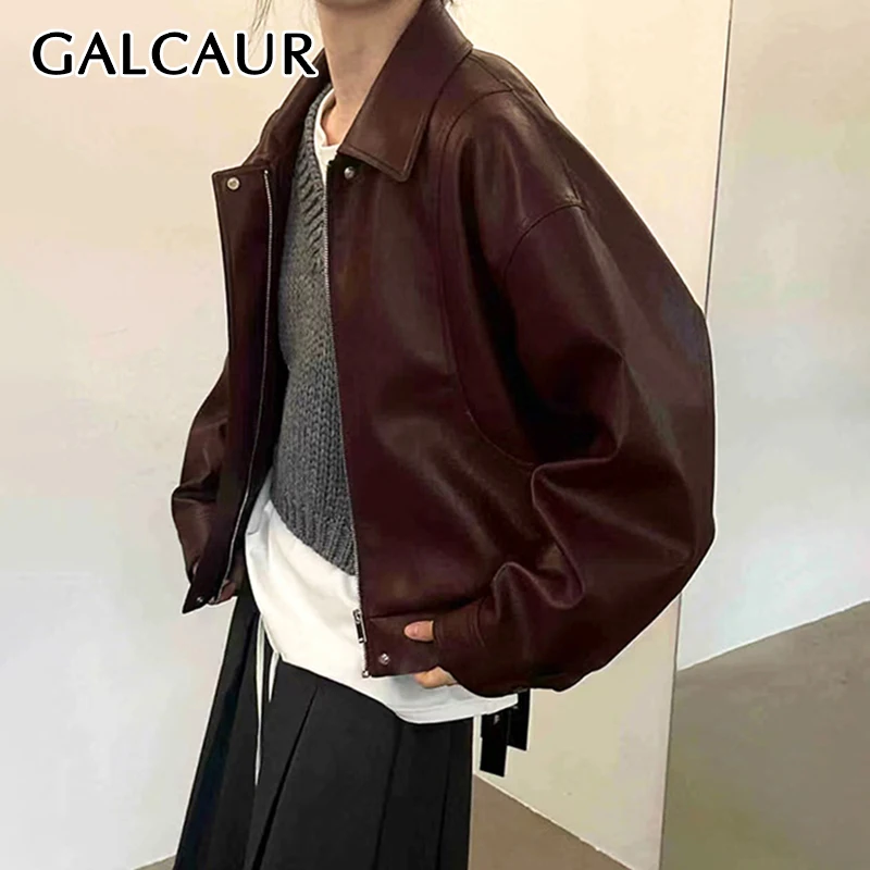 GALCAUR American Retro Spliced Zipper Jackets For Women Lapel Long Sleeve Patchwork Pu Leather Coats Female Winter Clothing New
GALCAUR American Retro Spliced Zipper Jackets For Women Lapel Long Sleeve Patchwork Pu Leather Coats Female Winter Clothing New