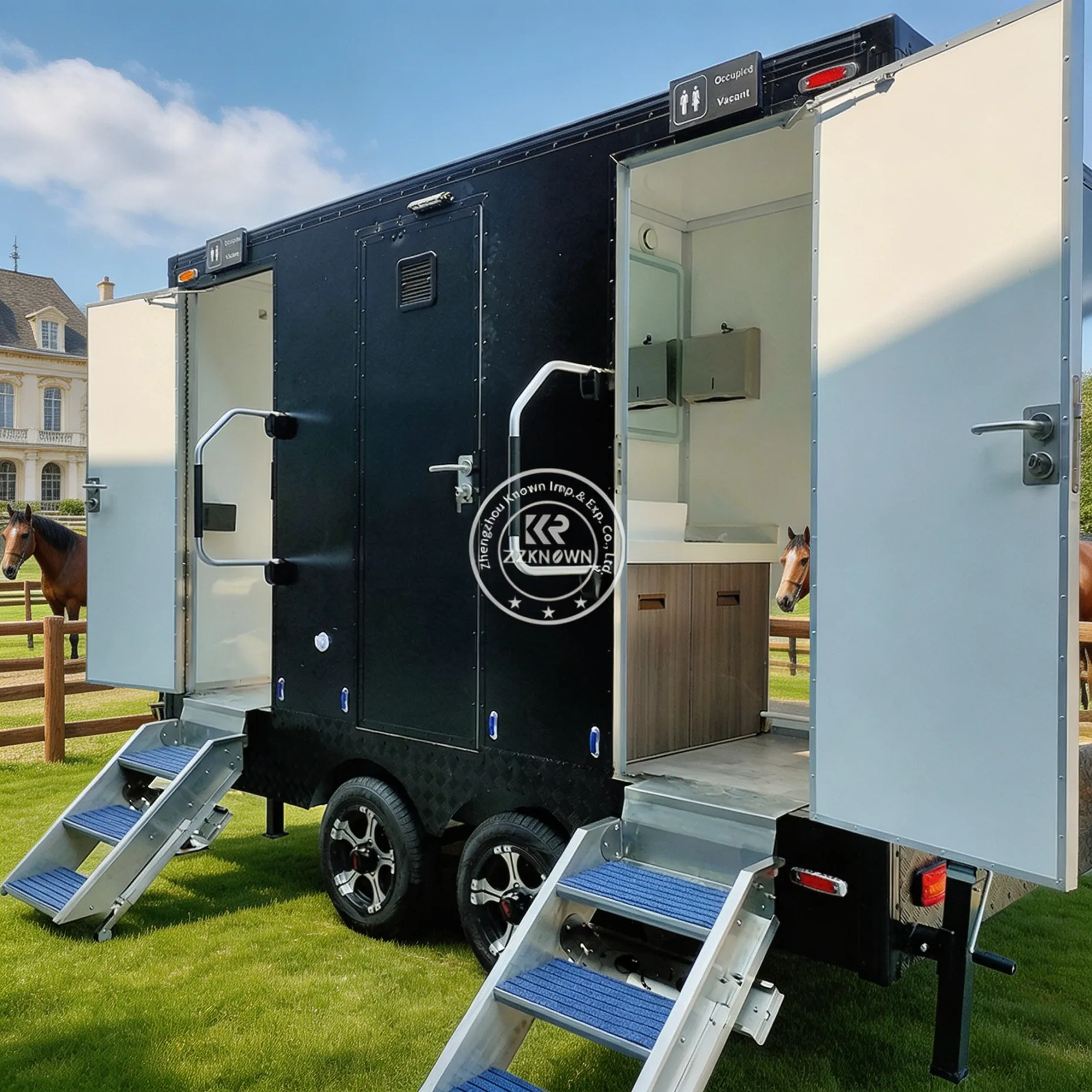 Street Luxury Portable Restroom Trailer Ourdoor Mobile Bathroom Trailer Portable Toilet Trailer for Wedding Parties
Street Luxury Portable Restroom Trailer Ourdoor Mobile Bathroom Trailer Portable Toilet Trailer for Wedding Parties