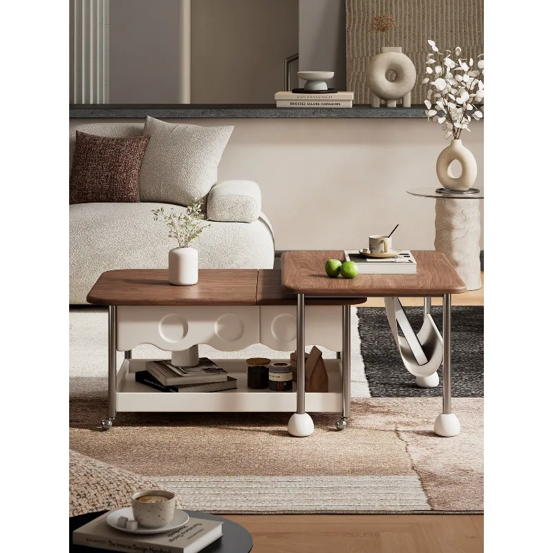 Living room small coffee table small apartment, household French cream medium antique lifting movable coffee table combination
Living room small coffee table small apartment, household French cream medium antique lifting movable coffee table combination