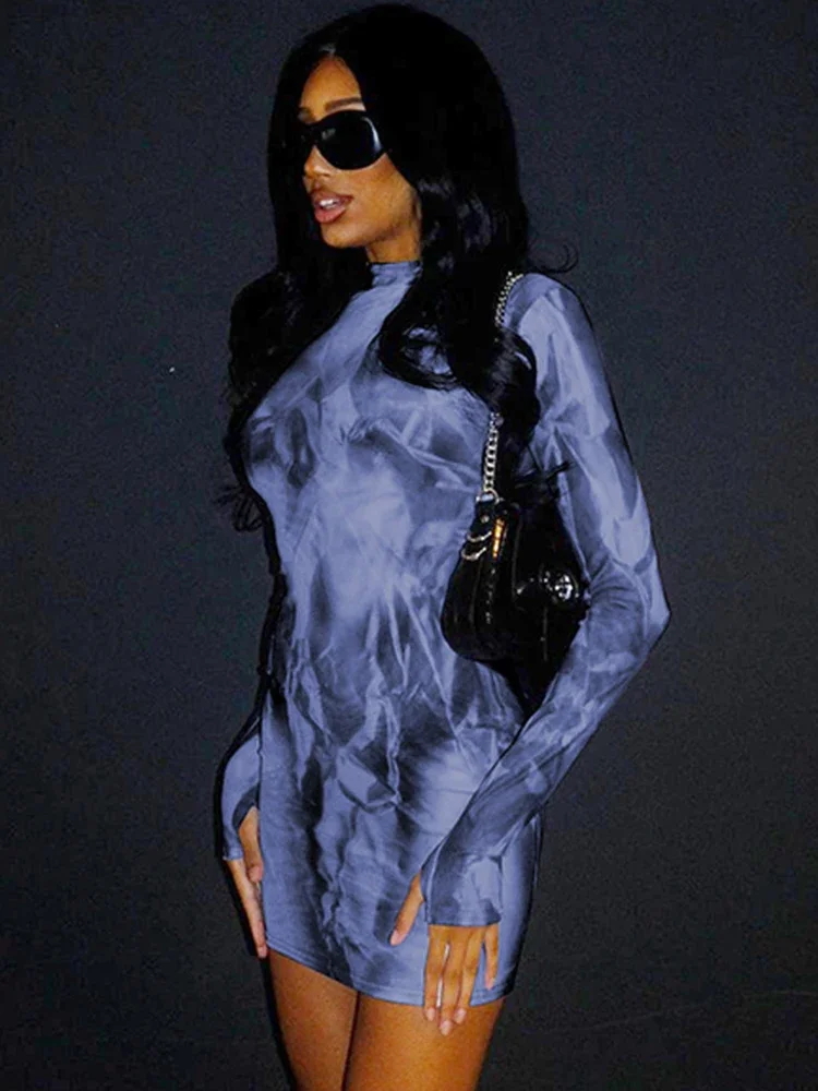 Tie Dye Print Long Sleeve Mini Dress For Women Bodycon Skinny Shrot Dress Clothes Fall Autumn Winter Wholesale Items
Tie Dye Print Long Sleeve Mini Dress For Women Bodycon Skinny Shrot Dress Clothes Fall Autumn Winter Wholesale Items