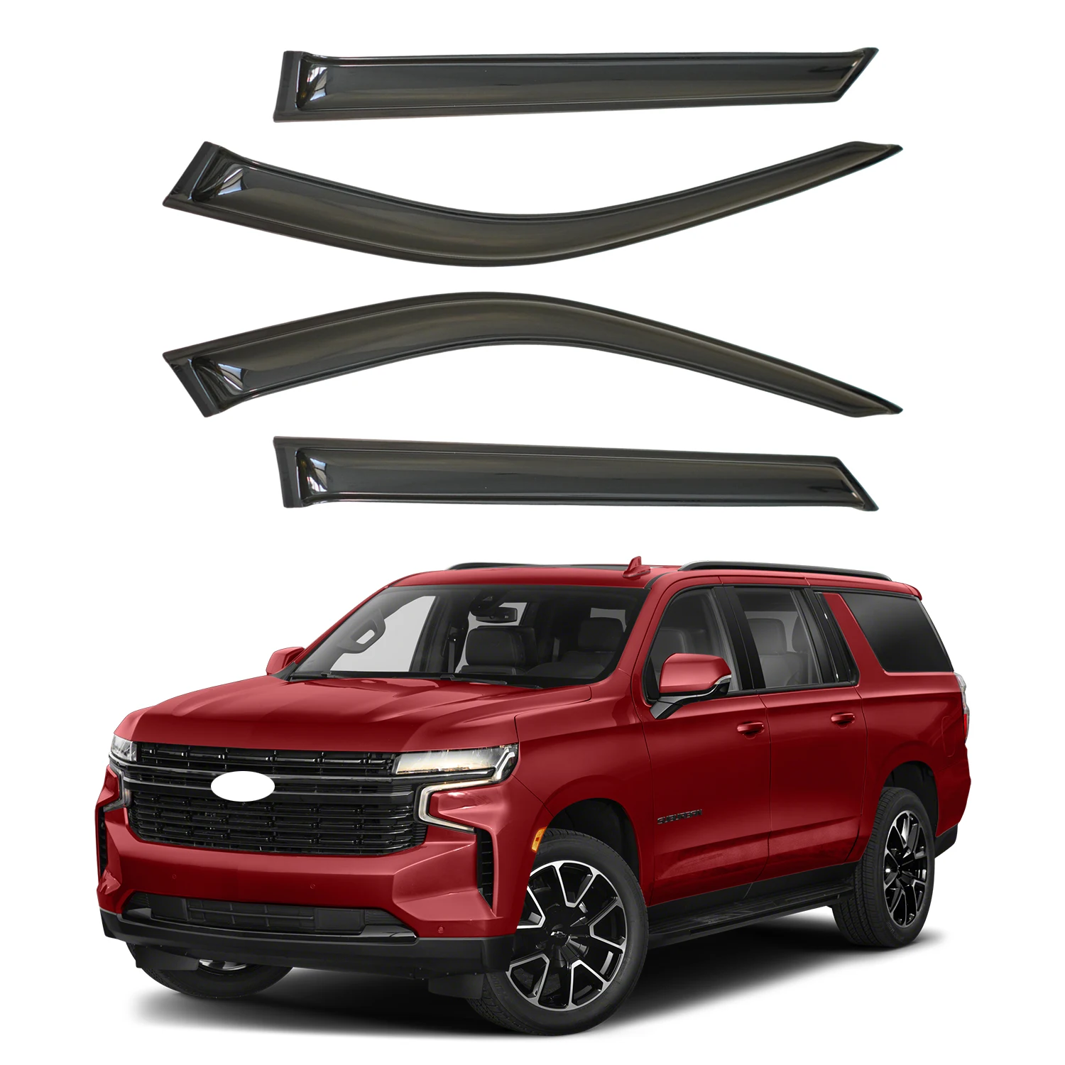 For Chevrolet Tahoe 5-Door SUV 2015-2020 Tinted 4pcs External Wind Deflectors Sun Rain Vent Guards 1.5MM thickness
For Chevrolet Tahoe 5-Door SUV 2015-2020 Tinted 4pcs External Wind Deflectors Sun Rain Vent Guards 1.5MM thickness