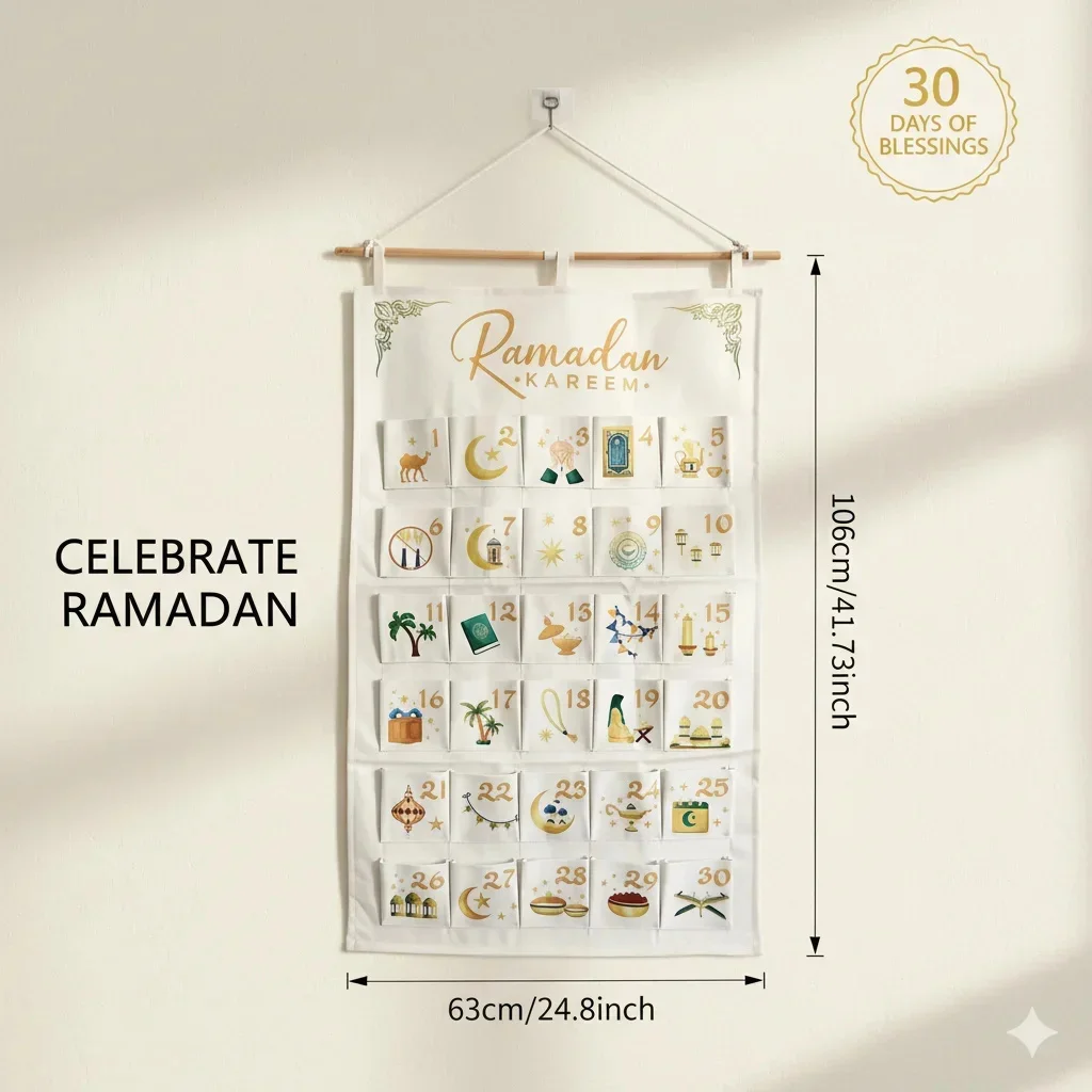 Ramadan Kareem Advent Calendar Muslim Wall Hanging Decoration 30 Day Countdown Planner For Kids Family Eid Home Decor
Ramadan Kareem Advent Calendar Muslim Wall Hanging Decoration 30 Day Countdown Planner For Kids Family Eid Home Decor