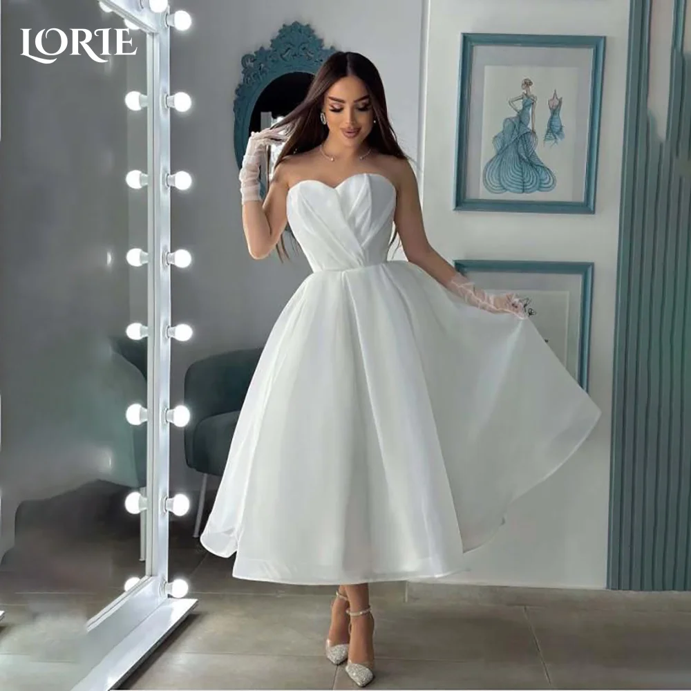 LORIE Simple Knee-length Wedding Dress Bow White Ivory Satin A-line Princess Bride Gowns Corset Customized Princess Wedding Gown
LORIE Simple Knee-length Wedding Dress Bow White Ivory Satin A-line Princess Bride Gowns Corset Customized Princess Wedding Gown