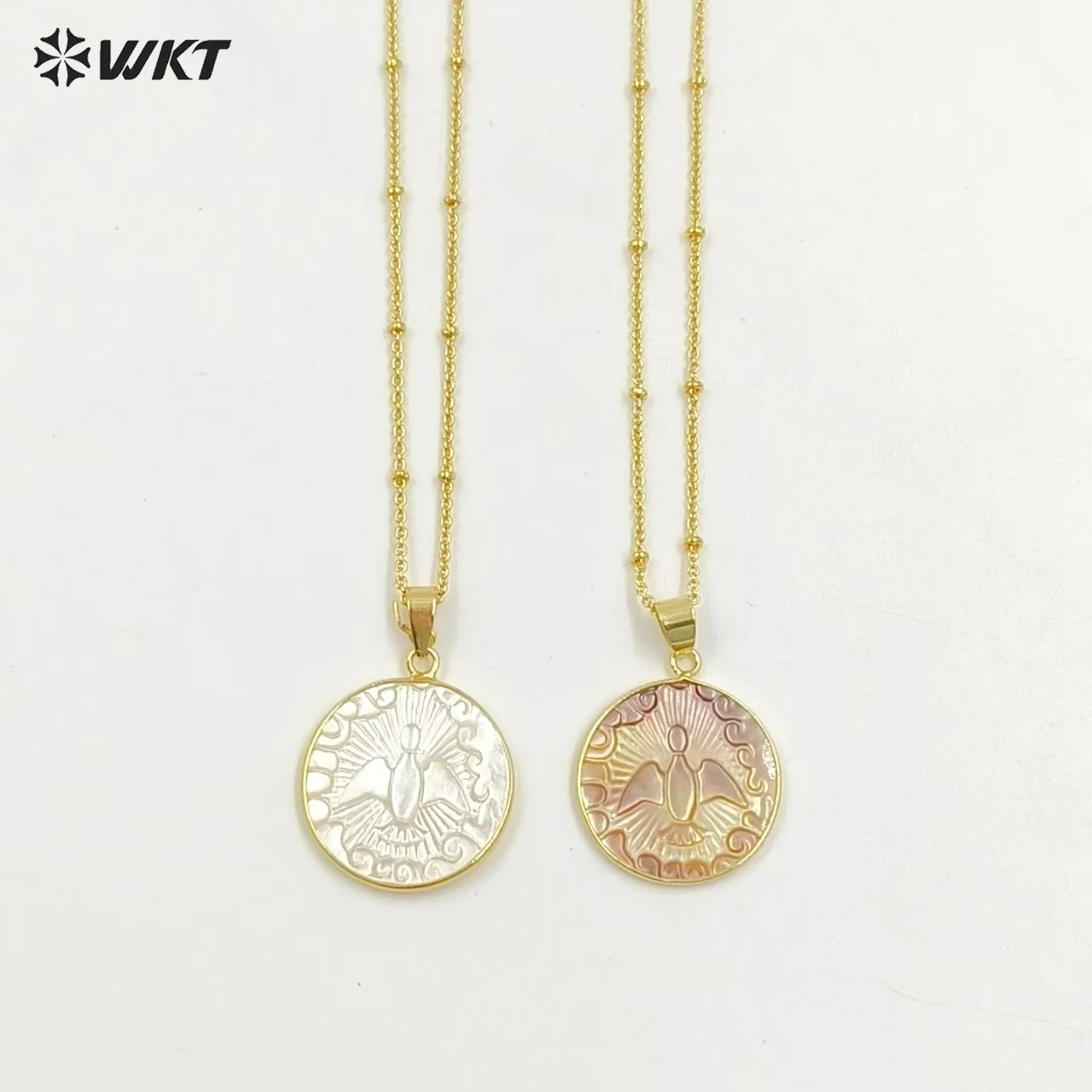 WT-JN316 Cute Vividly Pigeon Design Grey And White Natural Shell Round Pendant 18 Inch Long Adjustable 18k goldplated Necklace
WT-JN316 Cute Vividly Pigeon Design Grey And White Natural Shell Round Pendant 18 Inch Long Adjustable 18k goldplated Necklace