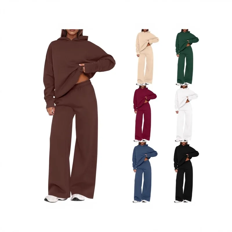 2025 New Autumn/Winter Women's 2-piece Set Long Sleeve Long Pants Casual Hoodie Warm and Velvet Sweatshirt Sport Set Solid Color
2025 New Autumn/Winter Women's 2-piece Set Long Sleeve Long Pants Casual Hoodie Warm and Velvet Sweatshirt Sport Set Solid Color