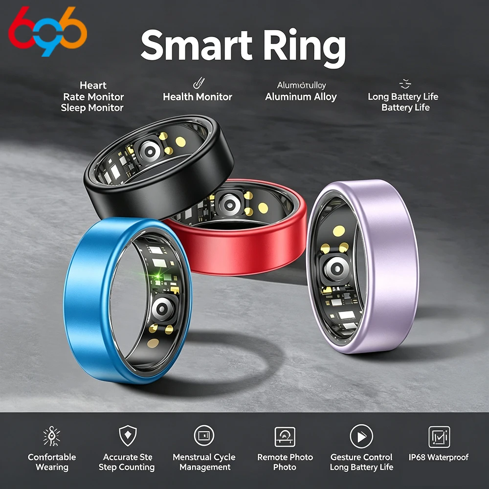 Colorful Smart Ring Women Men Couple SmartRing Heart Rate Monitor Waterproof 100+Sport Modes Super Light Skin-friendly Wristring
Colorful Smart Ring Women Men Couple SmartRing Heart Rate Monitor Waterproof 100+Sport Modes Super Light Skin-friendly Wristring