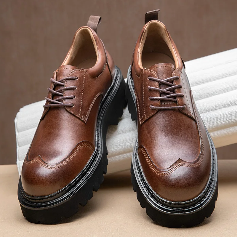 Vintage Mens Dress Shoes Luxury Genuine Leather Platform 2025 Spring New Handmade Fashion Black British Style Business Shoes Man
Vintage Mens Dress Shoes Luxury Genuine Leather Platform 2025 Spring New Handmade Fashion Black British Style Business Shoes Man