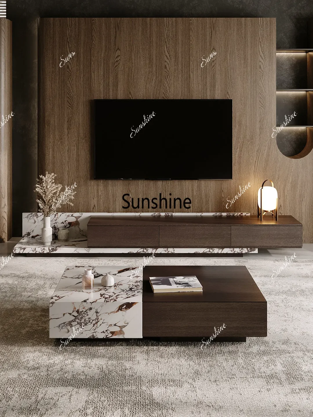 Modern simple wabi-sandy wind living room floor-to-ceiling TV cabinet
Modern simple wabi-sandy wind living room floor-to-ceiling TV cabinet