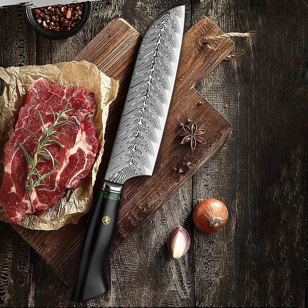 7 Inch Damascus Knife 67 Layers Damascus VG10 Steel Chef Cleaver Slicing Sushi Santoku Kitchen Knives Ebony Handle Cooking Tools
7 Inch Damascus Knife 67 Layers Damascus VG10 Steel Chef Cleaver Slicing Sushi Santoku Kitchen Knives Ebony Handle Cooking Tools