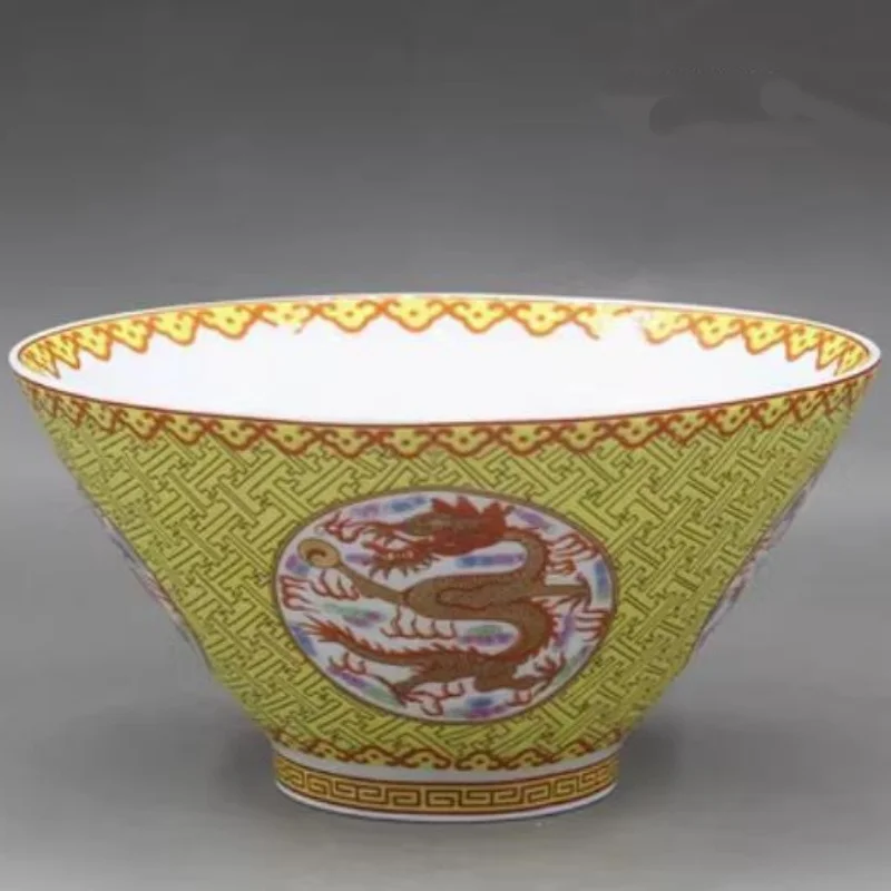 4.9" Chinese Qing Porcelain Yellow Glaze Animal Five Dragon Phoenix Bowl
4.9" Chinese Qing Porcelain Yellow Glaze Animal Five Dragon Phoenix Bowl