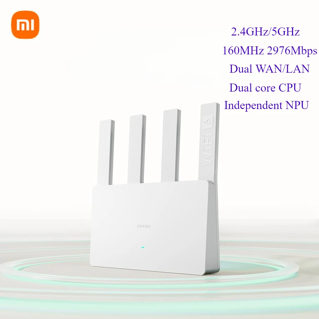 Маршрутизатор Xiaomi AX3000E WiFi6, двухдиапазонный, 3000 Мбит/с, 160 МГц, 4 усилителя сигнала, сетчатый Wi-Fi удлинитель, повторитель, двухъядерный процессор, умный дом
Маршрутизатор Xiaomi AX3000E WiFi6, двухдиапазонный, 3000 Мбит/с, 160 МГц, 4 усилителя сигнала, сетчатый Wi-Fi удлинитель, повторитель, двухъядерный процессор, умный дом