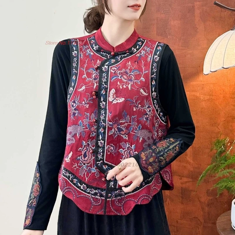 2026 китайский винтажный жилет, атласный жаккардовый воротник-стойка, этнический жилет с национальной цветочной вышивкой, народный жилет, ретро куртка без рукавов
2026 китайский винтажный жилет, атласный жаккардовый воротник-стойка, этнический жилет с национальной цветочной вышивкой, народный жилет, ретро куртка без рукавов