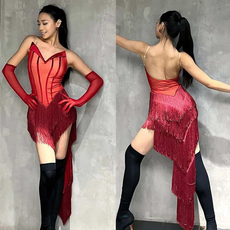 Women's Latin Dance Competition Dress Red Fringe Dress Sexy Cha Cha Rumba Samba Dance Costume Latin Performance Dancewear SS1367
Women's Latin Dance Competition Dress Red Fringe Dress Sexy Cha Cha Rumba Samba Dance Costume Latin Performance Dancewear SS1367