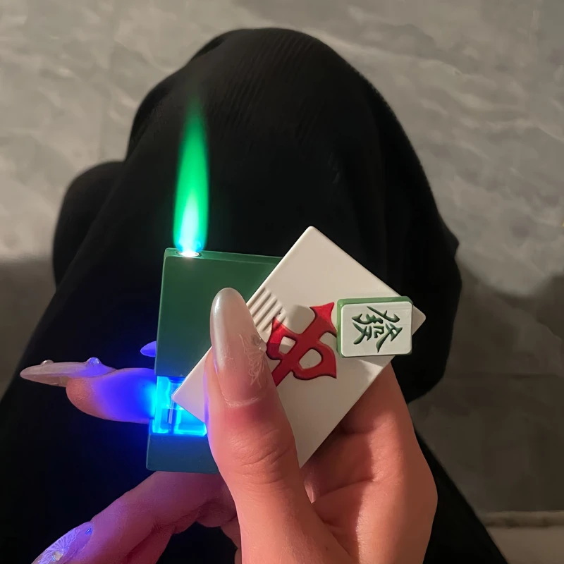 Green flame creative mahjong Lighter windproof Inflated Jet Portable Cigar Lighter Butane Gas Refillable Fuel lighter Men Gift
Green flame creative mahjong Lighter windproof Inflated Jet Portable Cigar Lighter Butane Gas Refillable Fuel lighter Men Gift
