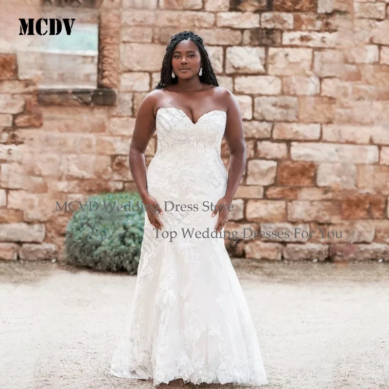 MCDV Mermaid Wedding Dress Plus Size Women Strapless Applique Lace Bride Gowns 2025 Customized
MCDV Mermaid Wedding Dress Plus Size Women Strapless Applique Lace Bride Gowns 2025 Customized