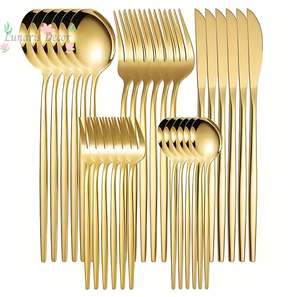 Stainless steel knife and fork 24/30/48 piece set high sense creative Chinese and Western food fork tableware
Stainless steel knife and fork 24/30/48 piece set high sense creative Chinese and Western food fork tableware