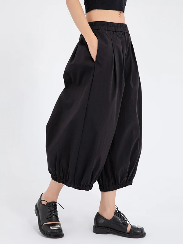 Black Wide Leg Pants Women's Summer Thin Elastic Waist Loose Lantern Pants Nine Points Comfortable Versatile Casual Style
Black Wide Leg Pants Women's Summer Thin Elastic Waist Loose Lantern Pants Nine Points Comfortable Versatile Casual Style