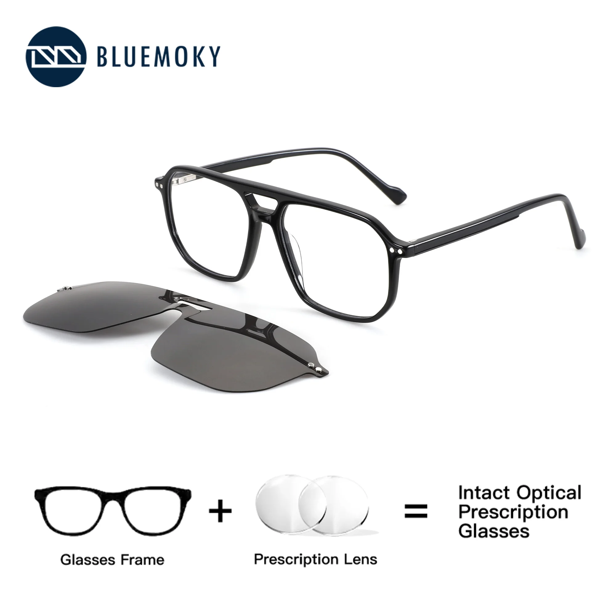 BLUEMOKY Pilot Clip On Prescription Glasses Acetate Polarized UV400 Men's Medical Optical Fishing Eyeglasses
BLUEMOKY Pilot Clip On Prescription Glasses Acetate Polarized UV400 Men's Medical Optical Fishing Eyeglasses