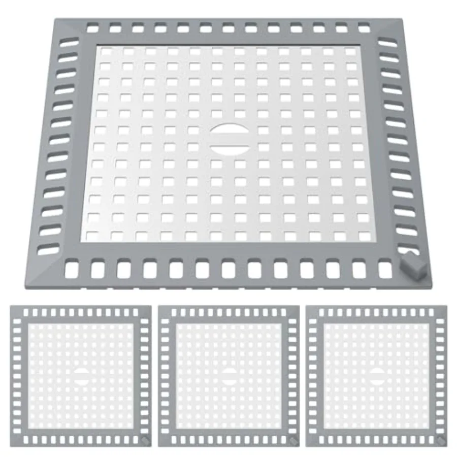 4.8" Square Drain Hair Catcher, 304 Stainl Steel and Silicone Non-Slip Hair Strainer with Soft Edge, Reusable Shower Drain Cove
4.8" Square Drain Hair Catcher, 304 Stainl Steel and Silicone Non-Slip Hair Strainer with Soft Edge, Reusable Shower Drain Cove