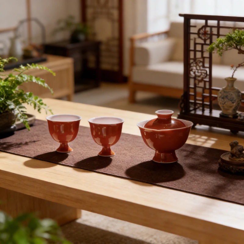 New Red Alum Glaze Kung Fu Tea Set Heat Resistant Cover The Bowl Ceramic Tea Bowl Household Respect Cup Kung Fu Tea Small Cups
New Red Alum Glaze Kung Fu Tea Set Heat Resistant Cover The Bowl Ceramic Tea Bowl Household Respect Cup Kung Fu Tea Small Cups