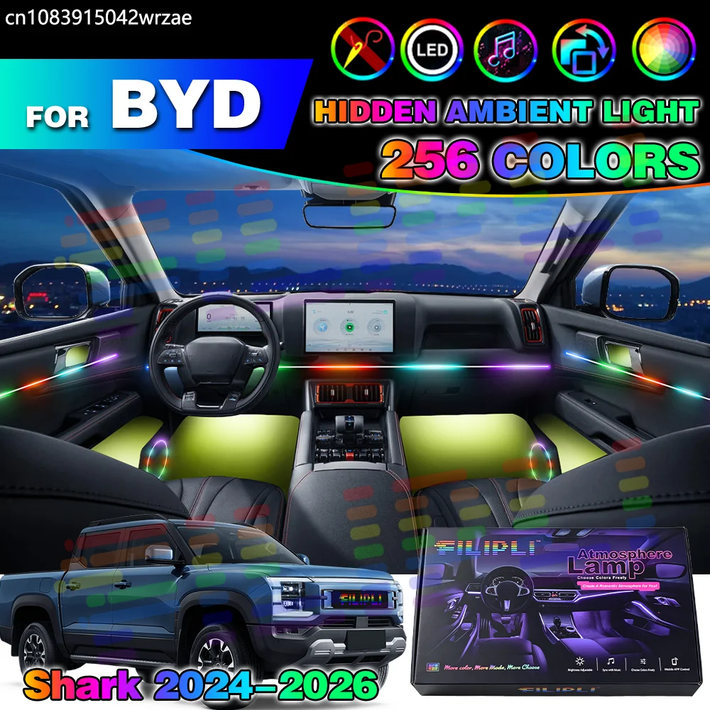 6 in 1 For BYD Shark 2024-2026 Years Car Interior Ambient Lights Strips Breathing Lighting Kit App Control Auto LED strips
6 in 1 For BYD Shark 2024-2026 Years Car Interior Ambient Lights Strips Breathing Lighting Kit App Control Auto LED strips