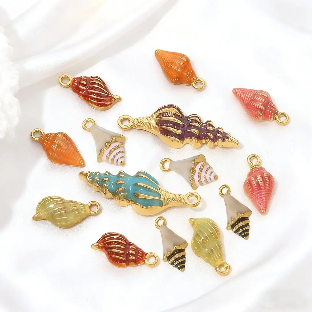 1Pcs Oily Ocean Wind Conch Pendant Titanium Steel Handmade DIY Bracelet Earrings Jewelry Accessory Material
1Pcs Oily Ocean Wind Conch Pendant Titanium Steel Handmade DIY Bracelet Earrings Jewelry Accessory Material