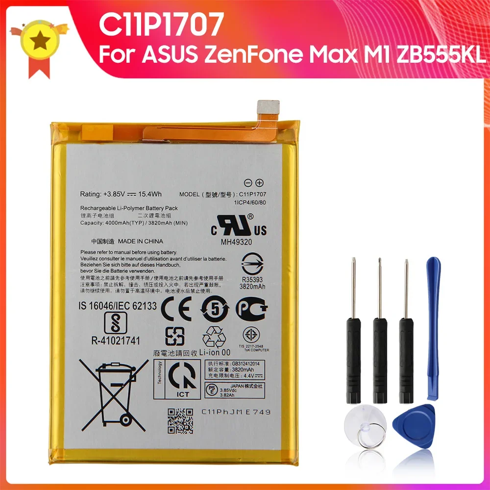 Аккумулятор для телефона C11P1707 4000 мАч для ASUS ZenFone Max M1 ZB555KL Сменный аккумулятор Высококачественные аккумуляторы с инструментами
Аккумулятор для телефона C11P1707 4000 мАч для ASUS ZenFone Max M1 ZB555KL Сменный аккумулятор Высококачественные аккумуляторы с инструментами
