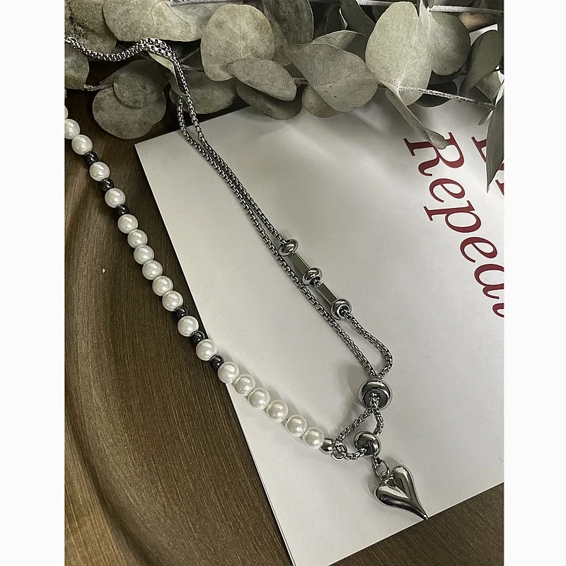 10 Pieces Stainless Steel Retro Pearl Steel Chain Splicing Love Pendant Necklace Valentine's Day Gift Accessories for Women
10 Pieces Stainless Steel Retro Pearl Steel Chain Splicing Love Pendant Necklace Valentine's Day Gift Accessories for Women