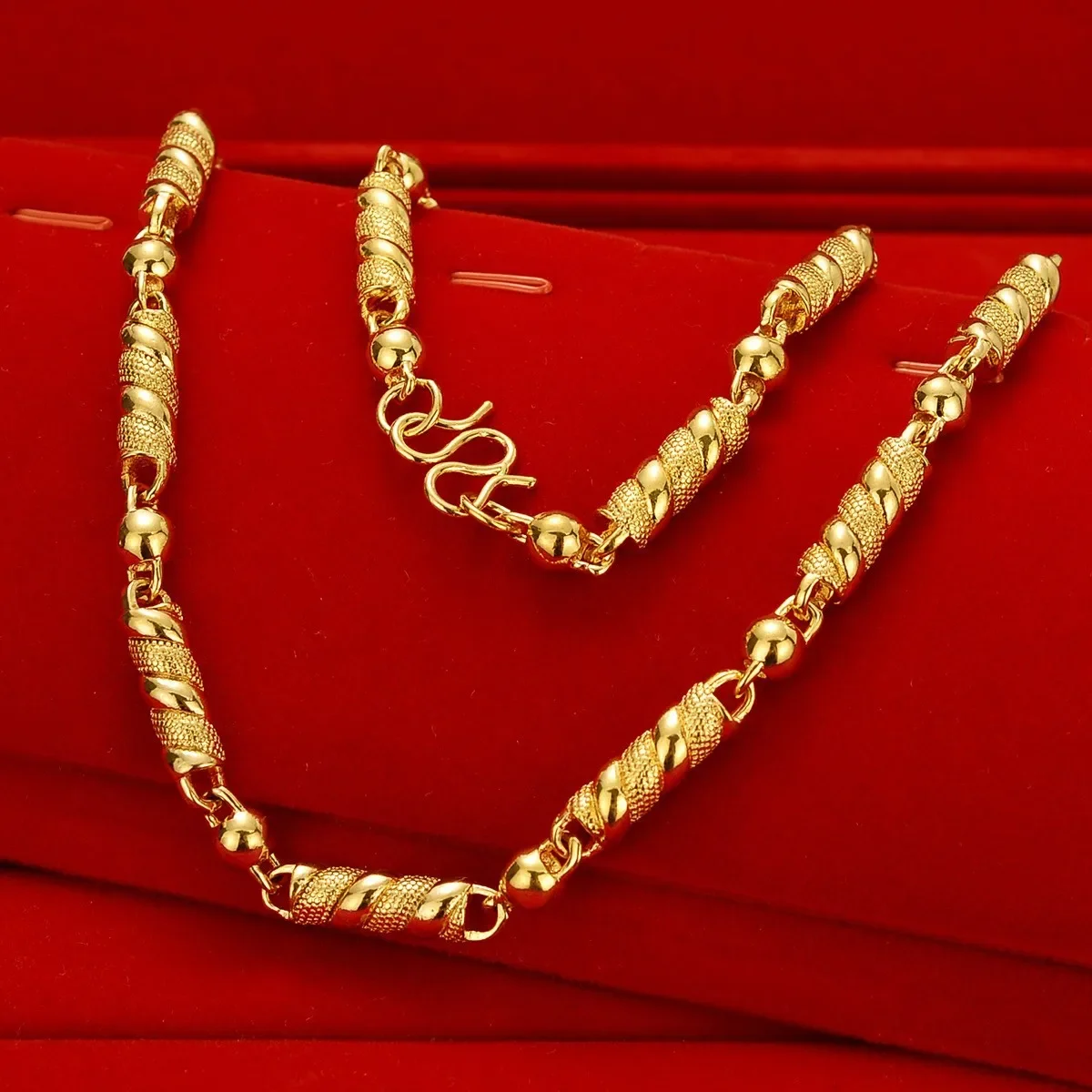 AU999 gold necklace domineering solid Buddha beads chain 24K pure gold mens round beads necklace trendy boss clavicle chain
AU999 gold necklace domineering solid Buddha beads chain 24K pure gold mens round beads necklace trendy boss clavicle chain