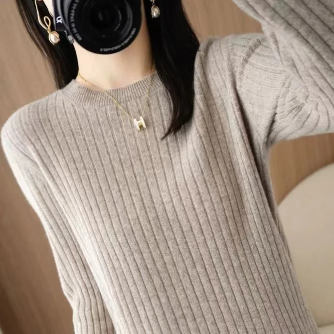 Осень-зима, женский длинный светящийся круглый вязаный свитер, базовый слой, однотонная брендовая бирка, удаленная для поездок на работу, облегающий крой
Осень-зима, женский длинный светящийся круглый вязаный свитер, базовый слой, однотонная брендовая бирка, удаленная для поездок на работу, облегающий крой