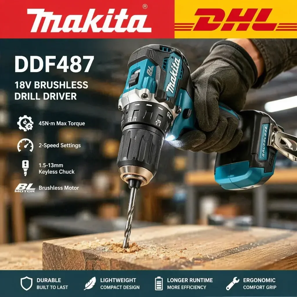 Makita Battery 18V 6.0Ah Long Runtime Lithium Battery For Original DDF487 Brushless High Torque Cordless Drill Set
Makita Battery 18V 6.0Ah Long Runtime Lithium Battery For Original DDF487 Brushless High Torque Cordless Drill Set