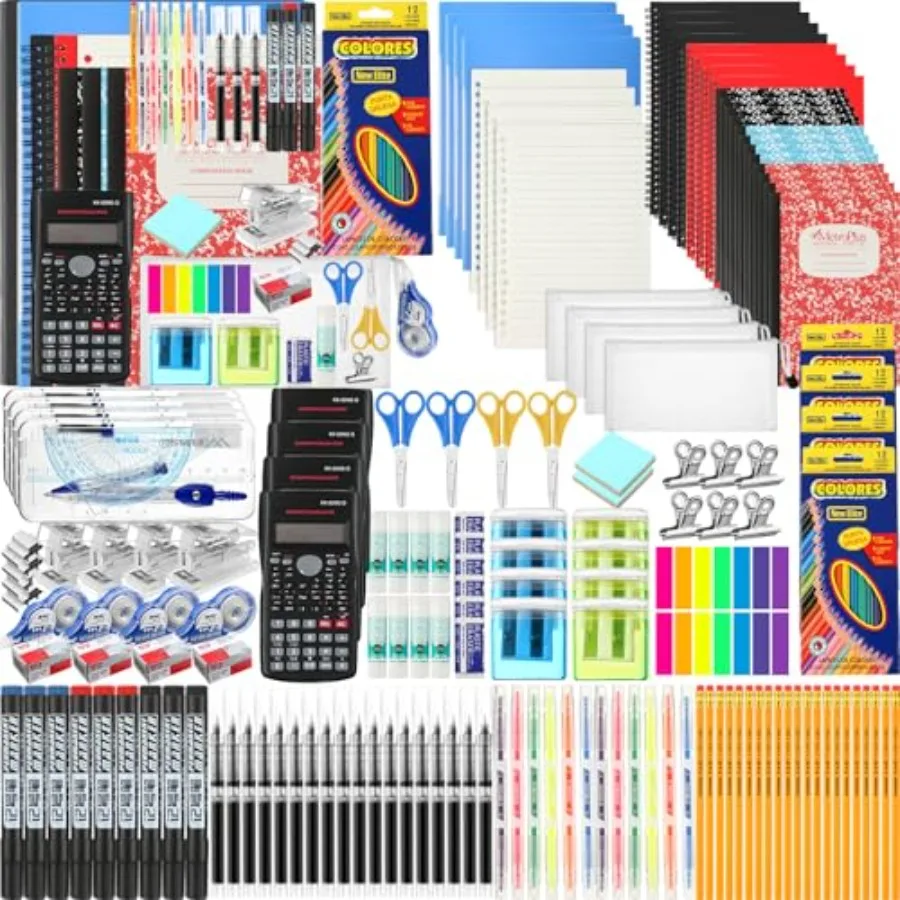 Sets High School Supplies Kit Back to School Supplies College Bundle Essential Stuff Bulk Stapler Notebook Calculator Backpack
Sets High School Supplies Kit Back to School Supplies College Bundle Essential Stuff Bulk Stapler Notebook Calculator Backpack