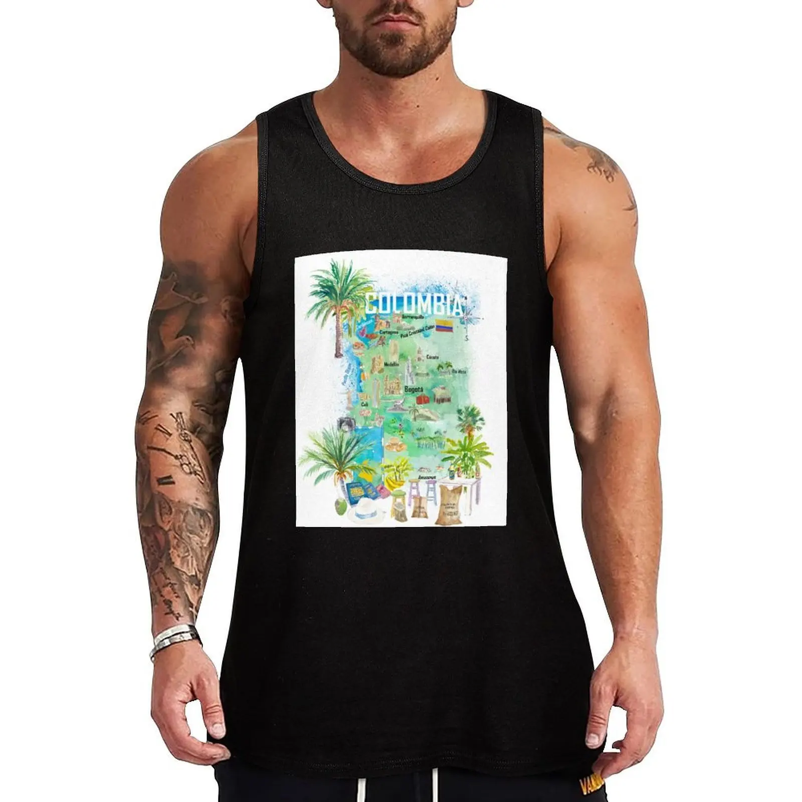 Colombia Illustrated Travel Map With Tourist Attractions And Highlights Tank Top Classic Fit Undershirt Everyday Wear
Colombia Illustrated Travel Map With Tourist Attractions And Highlights Tank Top Classic Fit Undershirt Everyday Wear
