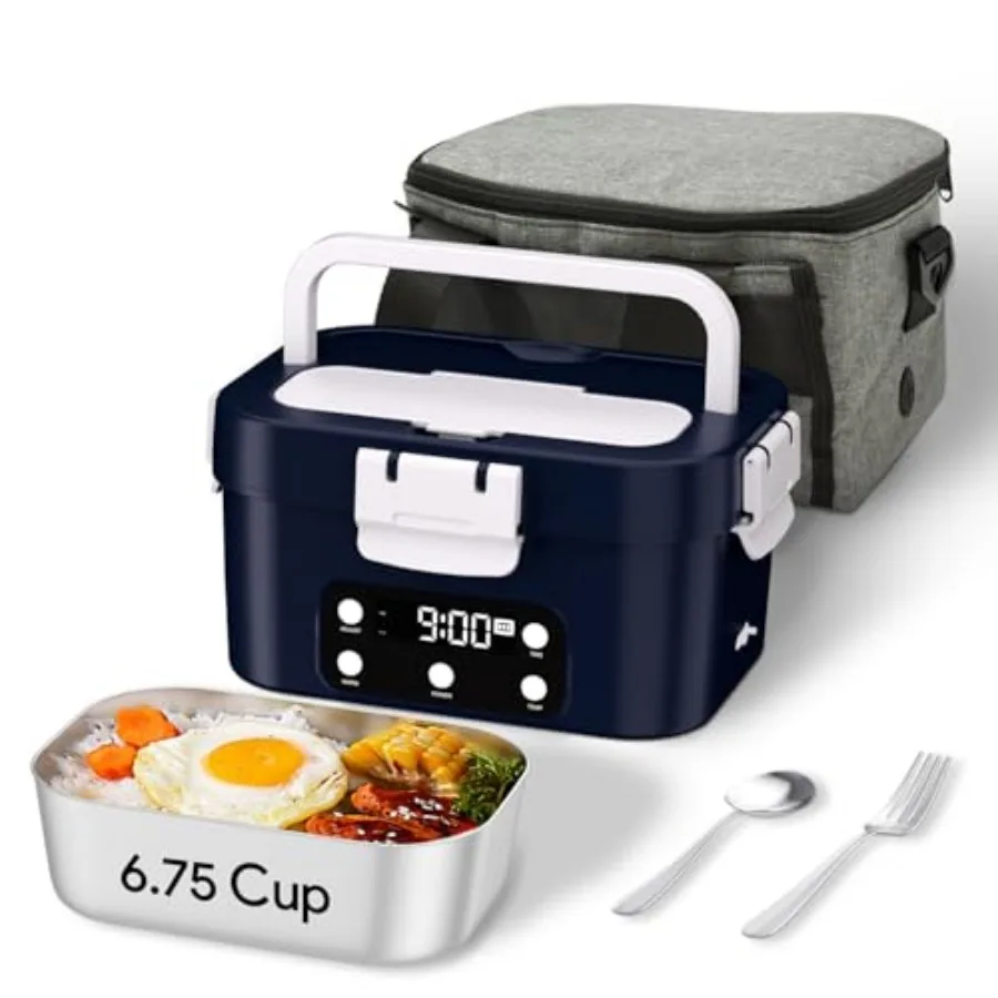 Cordless Electric Lunch Box 6.75 Cup Automatic Food Warmer 212°F Rechargeable Portable Heated Meal Container for Office Travel
Cordless Electric Lunch Box 6.75 Cup Automatic Food Warmer 212°F Rechargeable Portable Heated Meal Container for Office Travel