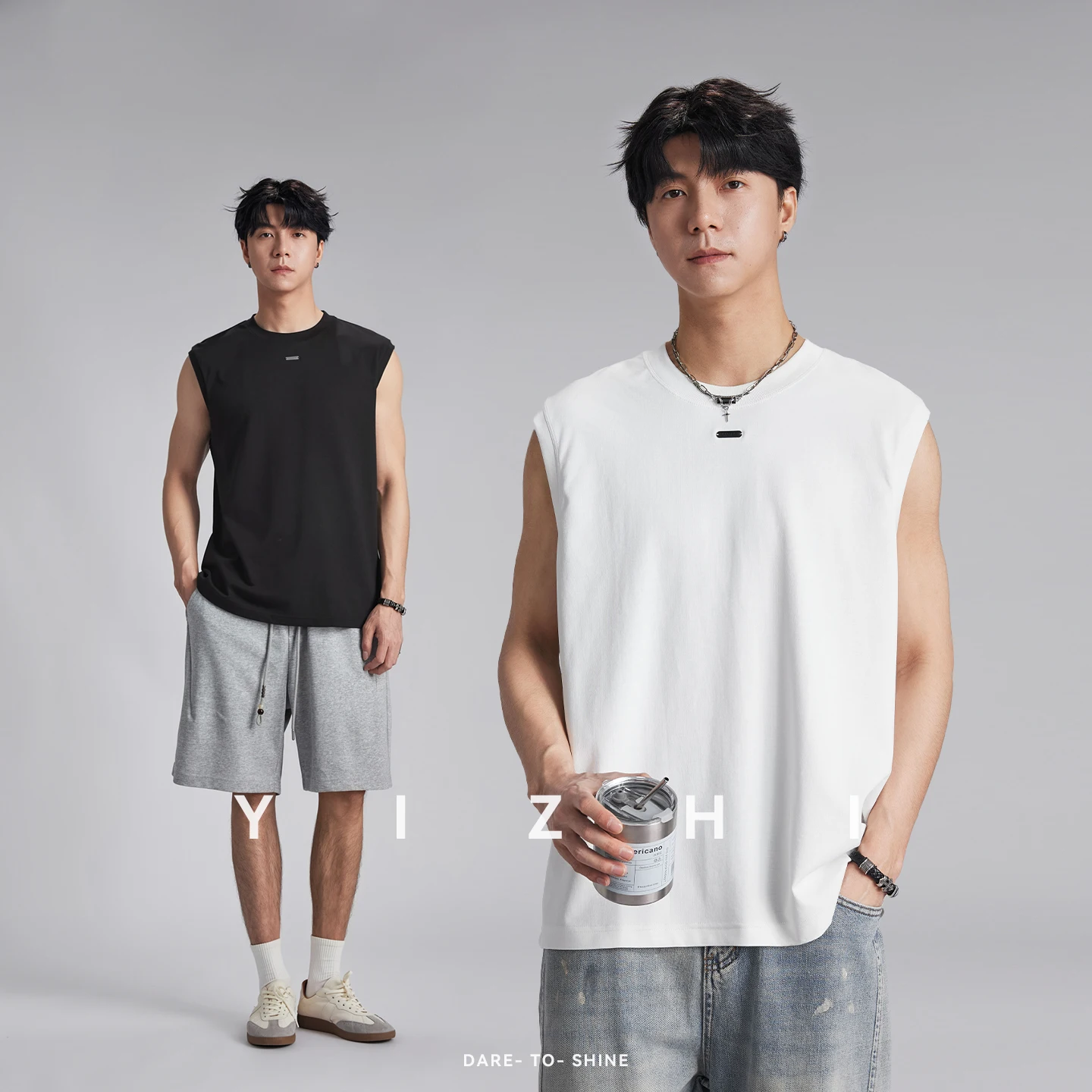Men's Solid Color Tank Top with Metal Logo Summer Crew Neck Loose Sleeveless Sun Protection Wormwood Scented Vest
Men's Solid Color Tank Top with Metal Logo Summer Crew Neck Loose Sleeveless Sun Protection Wormwood Scented Vest