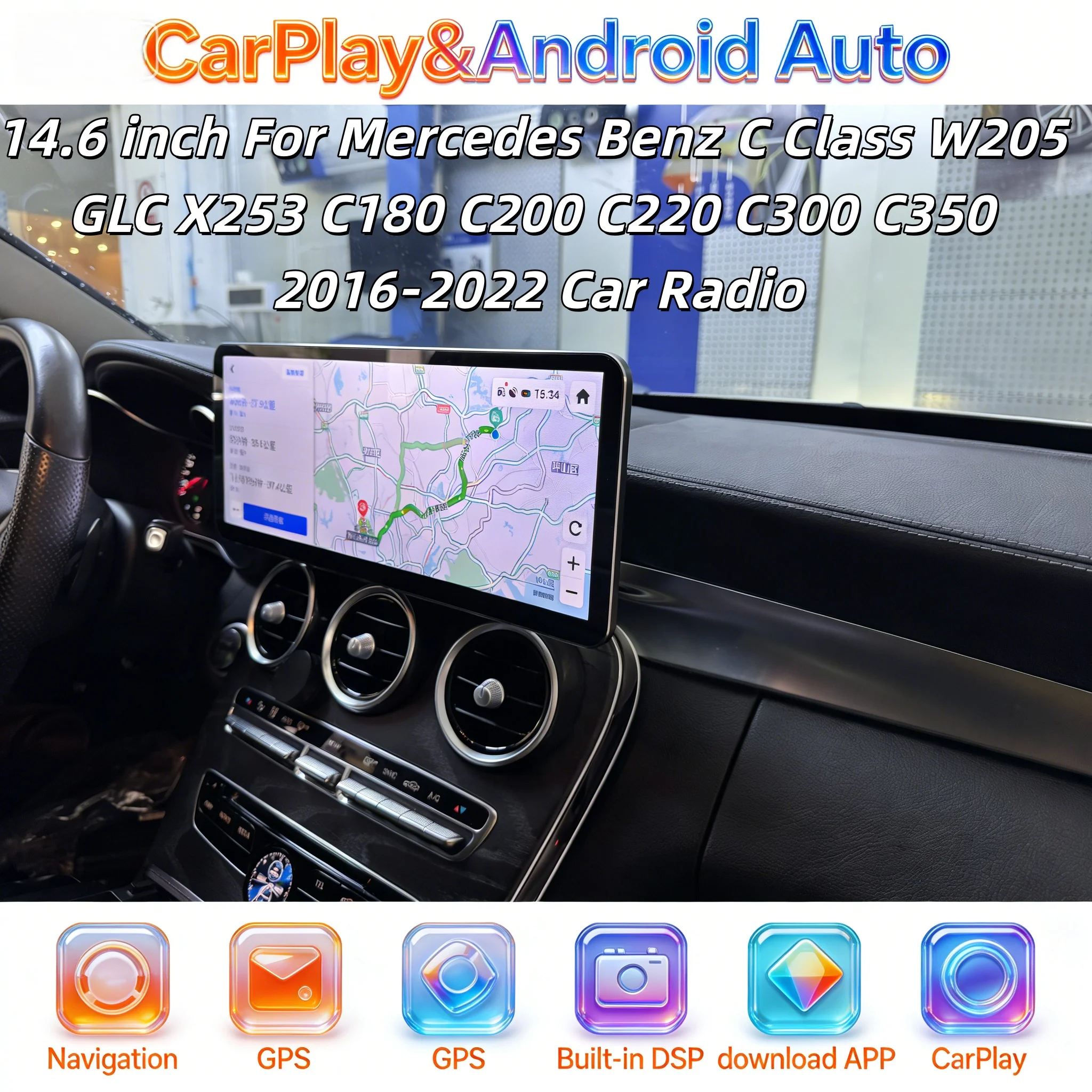 14.6" For Mercedes Benz C Class W205 GLC X253 C180 C200 C220 C300 C350 2016-2022 Carplay GPS Ultra-thin Screen Android Autoradio
14.6" For Mercedes Benz C Class W205 GLC X253 C180 C200 C220 C300 C350 2016-2022 Carplay GPS Ultra-thin Screen Android Autoradio