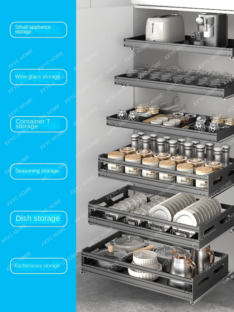 Cabinet Basket Storage Rack Single-Layer Drawer-Type All-Aluminum Deepening Blue Bowl Dish Seasoning Basket
Cabinet Basket Storage Rack Single-Layer Drawer-Type All-Aluminum Deepening Blue Bowl Dish Seasoning Basket