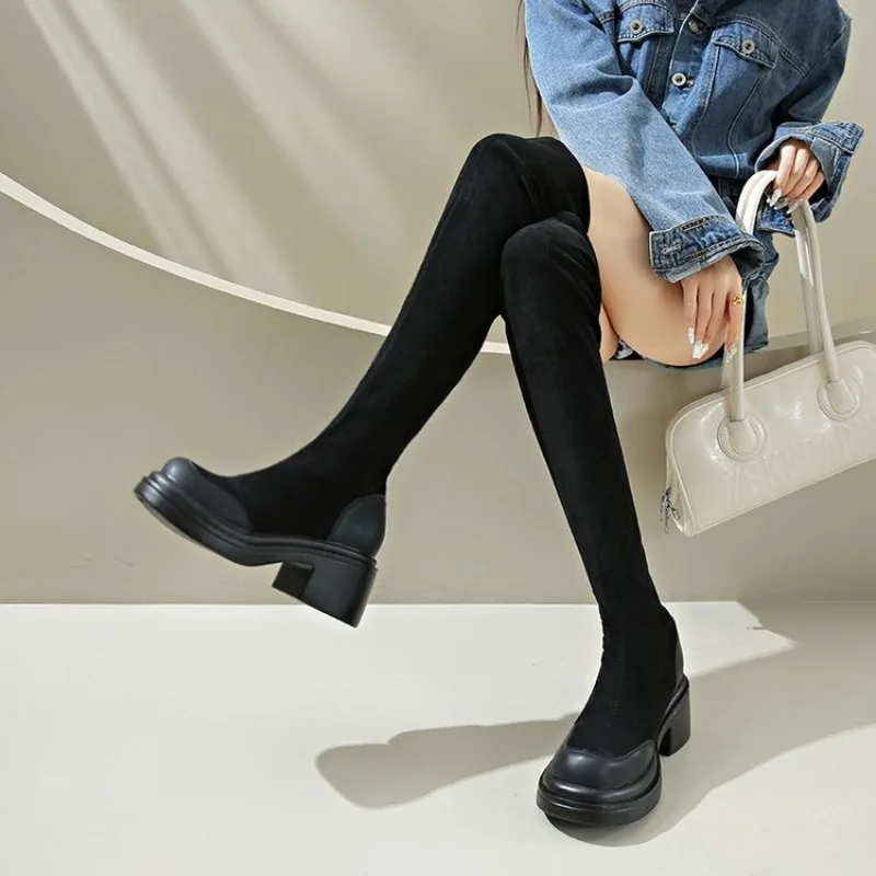 Women's Over-the-Knee Boots —Crafted From Soft Faux Suede, Featuring A Pull-on Design and Matte Details. The Heel Is Reinforced.
Women's Over-the-Knee Boots —Crafted From Soft Faux Suede, Featuring A Pull-on Design and Matte Details. The Heel Is Reinforced.