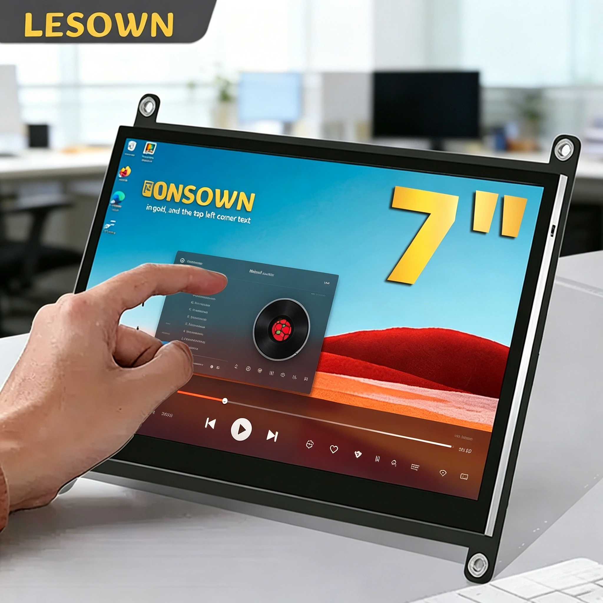 LESOWN 1024x600 Developer 7inch Touchscreen MicroUSB 5V Sub Monitor HDTV Audio Video Port for Jetson Mini Desktop Node
LESOWN 1024x600 Developer 7inch Touchscreen MicroUSB 5V Sub Monitor HDTV Audio Video Port for Jetson Mini Desktop Node