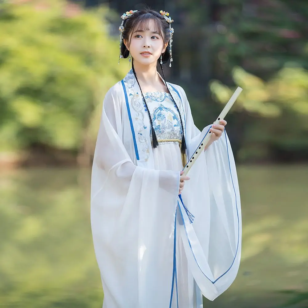 Chinese Hanfu Dress Women Ancient Traditional Embroidered Hanfu Sets Carnival Fairy Cosplay Costume WHITE Hanfu Dance Dress
Chinese Hanfu Dress Women Ancient Traditional Embroidered Hanfu Sets Carnival Fairy Cosplay Costume WHITE Hanfu Dance Dress