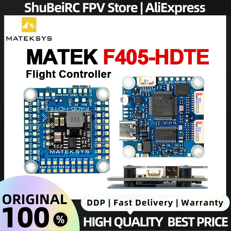 MATEKSYS F405-HDTE Flight Controller MATEK Built-in Dual BEC OSD Blackbox 3-12s LiPo for RC Racing FPV DIY Drones
MATEKSYS F405-HDTE Flight Controller MATEK Built-in Dual BEC OSD Blackbox 3-12s LiPo for RC Racing FPV DIY Drones