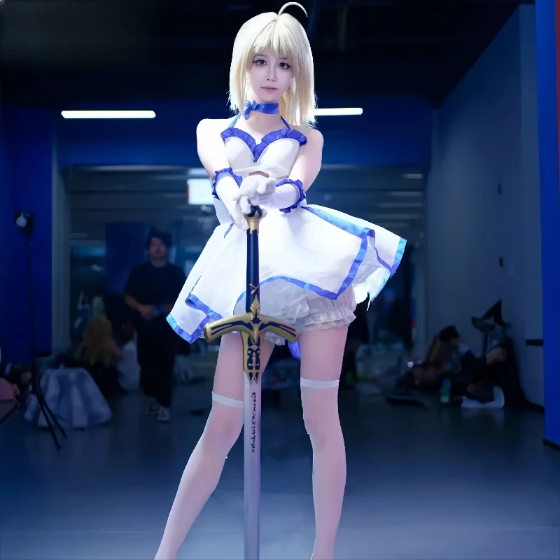 Fate Stay Night Saber Lily Cosplay Costume White Strapless Sailor Uniform Dress Armor Set For Women Cosplay Party
Fate Stay Night Saber Lily Cosplay Costume White Strapless Sailor Uniform Dress Armor Set For Women Cosplay Party